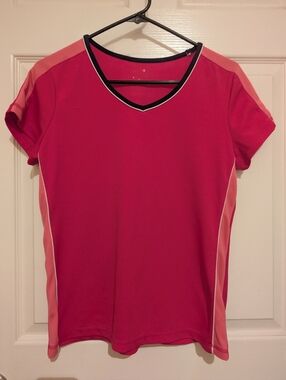 Women's Pink Athletic V-Neck Top